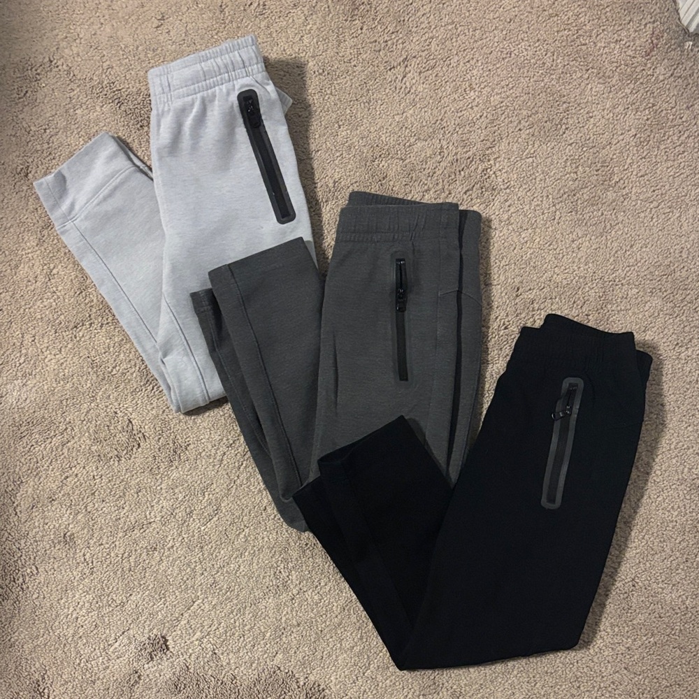 3 Pairs - Old Navy Kids Joggers - Light Gray, Charcoal, and Black BUNDLE